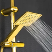 Robot Tepe Duş Seti Takımı Shower Yağmurlama Kare Banyo Masaj Duş Başlığı Sistemi Gold - 2