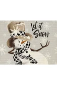 Let it Snow Kardan Adam Desenli Amerikan Servisi Dikdörtgen 35 x 50 cm - 1