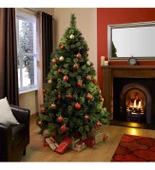 Luxury Series 180 Cm 60 Adet Süslü Ve Işıklı Metal Ayaklı 500 Dal İthal Yılbaşı Çam Ağacı thumbnail 2