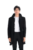 Cengiz İnler Erkek Kapüşonlu Uzun Kaşe Kaban - 3