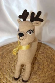 Amigurumi El İşi Doğal Oyuncak Yılbaşı Geyiği Puzzy - 1
