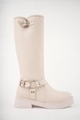Muggo GİSELE Garantili Fermuarlı Kemer Detaylı Kadın Kışlık Çizme - 1