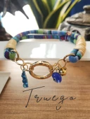 İkili Kedi Köpek Boyun Tasması Bohem Kedi Kolyesi Yaylı Kilit - Açık Mavi - 1