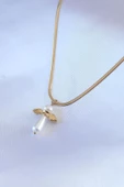 MuI MuI 316L Çelik Gold Renk İtalyan Zincir Model Piyon Figür Kadın Kolye - 1