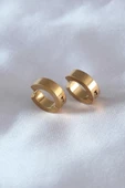 MuI MuI 316L Çelik Gold Renk Sıkıştırmalı Erkek Küpe - 1