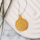 22 Ayar Yaşam Çiçeği Taşlı Altın Kolye Ucu thumbnail 3