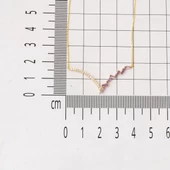 14 Ayar Mor Taşlı V Tarzı Altın Kolye thumbnail 4