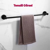 Vidalı Askılık Sağlam Askı Metal Siyah Bez Havlu Asma Askısı Aparatı 42 cm Banyo Lavabo thumbnail 4