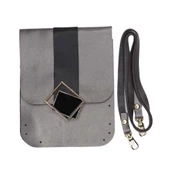 Kare Tokalı Mini Çanta Seti Gold Kancalı thumbnail 4