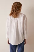 Tek Cepli Pamuklu Gömlek Beyaz thumbnail 4
