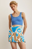 Askılı Crop Bluz Mavi - 4