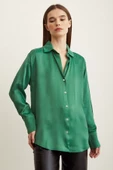 Saten Gömlek Benetton Yeşili thumbnail 3