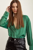 Saten Gömlek Benetton Yeşili thumbnail 6