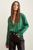 Saten Gömlek Benetton Yeşili thumbnail 5