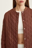 Bomber Kapitone Ceket Kahve - 5