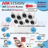 Hikvision Smart Hybrid Light AHD 8 Adet Dome Kamera 2 Mp Güvenlik Kamera Seti - 1
