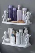 4'lü Kendinden Yapışkanlı Craft Banyo Rafı Baharatlık Mutfak Organizer Duvara Monte Raf Düzenleyici - 3