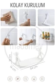 4'lü Kendinden Yapışkanlı Craft Banyo Rafı Baharatlık Mutfak Organizer Duvara Monte Raf Düzenleyici - 4
