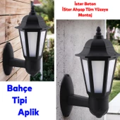 Sokak Bahçe Duvar Aplik Lamba Aydınlatma Lale Bahçe Armatürü Yandan Montaj E27 Duy Siyah Plastik thumbnail 5