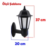 Sokak Bahçe Duvar Aplik Lamba Aydınlatma Lale Bahçe Armatürü Yandan Montaj E27 Duy Siyah Plastik thumbnail 4