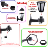 Sokak Bahçe Duvar Aplik Lamba Aydınlatma Lale Bahçe Armatürü Yandan Montaj E27 Duy Siyah Plastik thumbnail 2