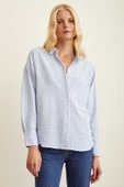 Çizgili Gömlek Mavi thumbnail 3