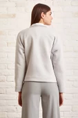 Bisiklet Yaka Oversize Sweatshirt Mavi - 6