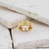 Modern Tasarım 14 Ayar Sarı Altın Yüzük thumbnail 3