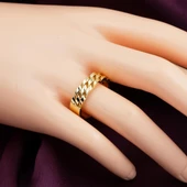 Rolex Tasarım 14 Ayar Altın Yüzük - 2