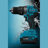 Tek Akülü 4.0 Ah Li-ion Batarya 20 Volt Çift Vitesli 2.0 Ah Darbeli Vidalama Kömürsüz 13 mm Mandren - 3