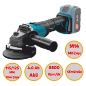 Catpower 4235 Akülü Kömürsüz Li-ion 20 V 4.0 Ah Batarya Avuç Taşlama Kırıcı Delici Darbeli Vidalama - 5