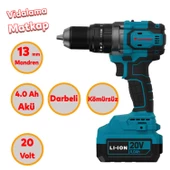 Catpower 4235 Akülü Kömürsüz Li-ion 20 V 4.0 Ah Batarya Avuç Taşlama Kırıcı Delici Darbeli Vidalama - 3