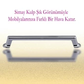 Simay Mobilya Mutfak Dolabı Çekmece Dolap Kapak Kulpu Düz Metal Kulp Kulbu Kulpu 160 mm Krom thumbnail 3