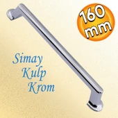 Simay Mobilya Mutfak Dolabı Çekmece Dolap Kapak Kulpu Düz Metal Kulp Kulbu Kulpu 160 mm Krom thumbnail 1