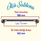 Simay Mobilya Mutfak Dolabı Çekmece Dolap Kapak Kulpu Düz Metal Kulp Kulbu Kulpu 160 mm Krom thumbnail 2