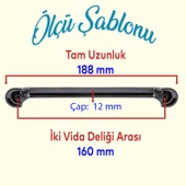 Simay Mobilya Mutfak Dolabı Çekmece Dolap Kapak Kulpu Düz Metal Kulp Kulbu Kulpu 160 mm Füme thumbnail 2
