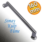 Simay Mobilya Mutfak Dolabı Çekmece Dolap Kapak Kulpu Düz Metal Kulp Kulbu Kulpu 160 mm Füme thumbnail 1