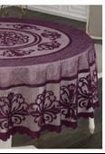 Bella Raşel Örme Tül Osmanlı Desen Yuvarlak Masa Örtüsü MOR - 3