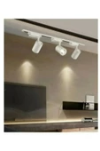 Led 3 Adet 30 w Led Ray Spot Vitrin Mağaza Armatürü 1m Raylı Beyaz Kasa Gün Işığı Işıklı Spot - 2