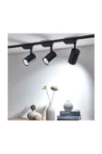 4 Adet 30W Led Ray Spot+1 METRE RAY Vitrin Mağaza Armatürü Siyah Kasa Beyaz Işıklı Led Ray - 3