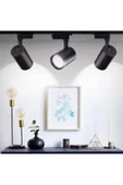 1 Metre Raylı 3 Adet Ray Spot Beyaz Işık Siyah Kasa - 3