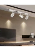 Beyaz Kasa Günışığı 30w 3 Adet 360 Dönen Ray Spot Lamba 1 Metre Raylı Armatür - 1