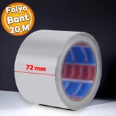 Alüminyum Folyo Bant 72 mm x 20 Metre Yanmaz Soba Borusu Bandı - 1