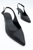Kısa Topuklu Siyah Stiletto Kadın Ayakkabı - Sas thumbnail 4