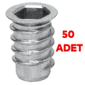 Metal Düz Dişli Dübel Ahşap Dübeli M8 10x18 Diş Çinko Mobilya Bağlantı Ünite Birleştirme (50 ADET) - 6