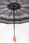 Marlux Gri Desenli Ahşap Saplı Tam Otomatik Premium Lüks Kadın Şemsiye M21MAR1002LR006 thumbnail 6