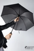 Marlux Siyah Koyu Gri Unisex Yarasa Tip Kırılmaz Şemsiye M21MAR077R003 - 6