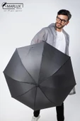 Marlux Siyah Koyu Gri Unisex Yarasa Tip Kırılmaz Şemsiye M21MAR077R003 - 7