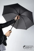 Marlux Siyah Ekose Unisex Yarasa Tip Kırılmaz Şemsiye M21MAR077R004 - 6