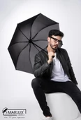 Marlux Siyah Gri Ekose Unisex Yarasa Tip Kırılmaz Şemsiye M21MAR077R002 - 4